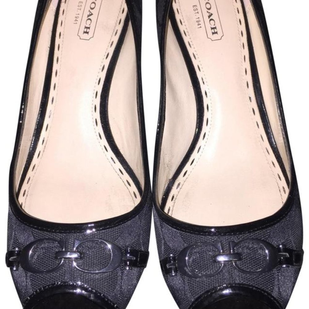 GENTLY USED Coach Black Wedges size 8.5M